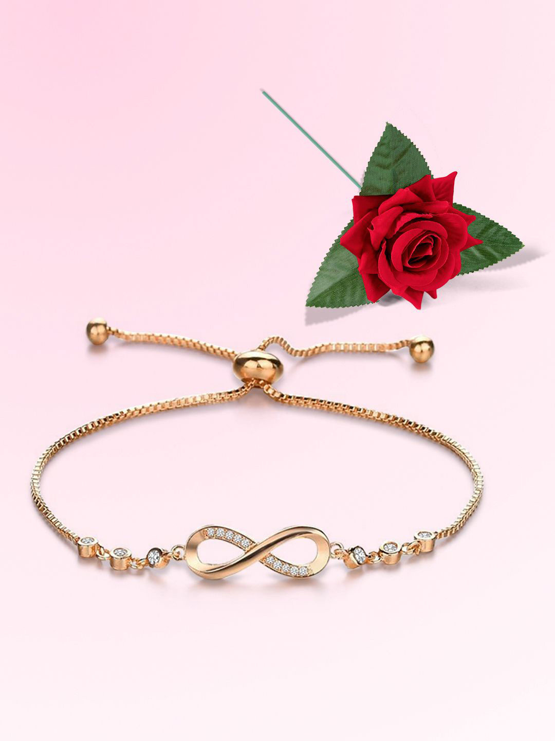 

Peora Women Cubic Zirconia Gold-Plated Wraparound Bracelet