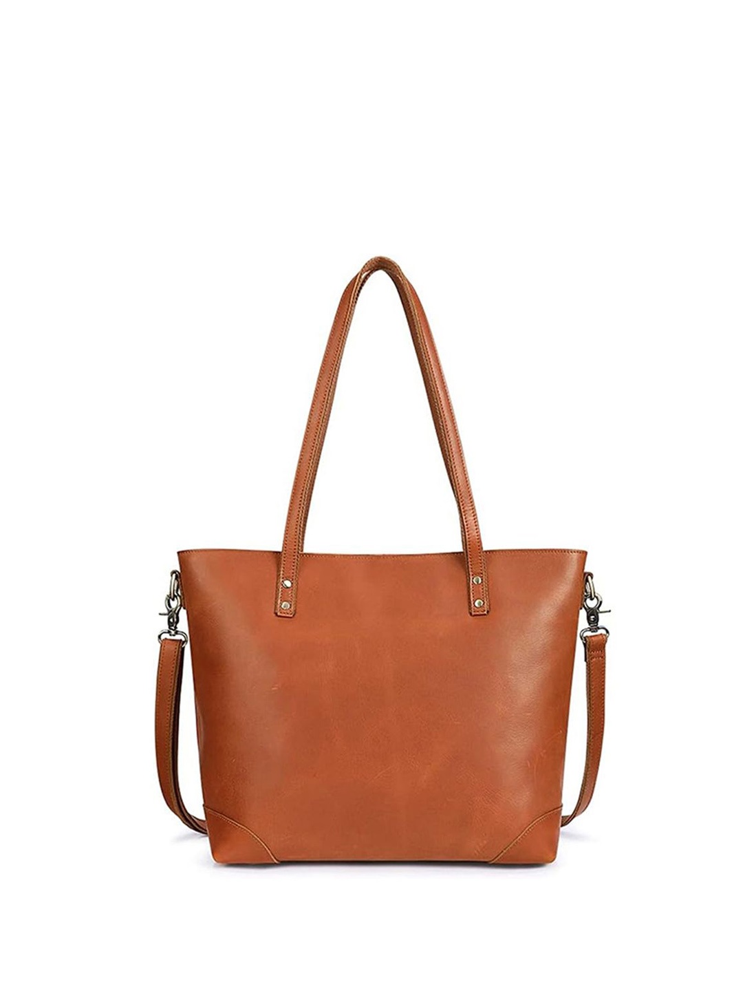 

INKMILAN Women Solid Structured Leather Shoulder Bag, Brown