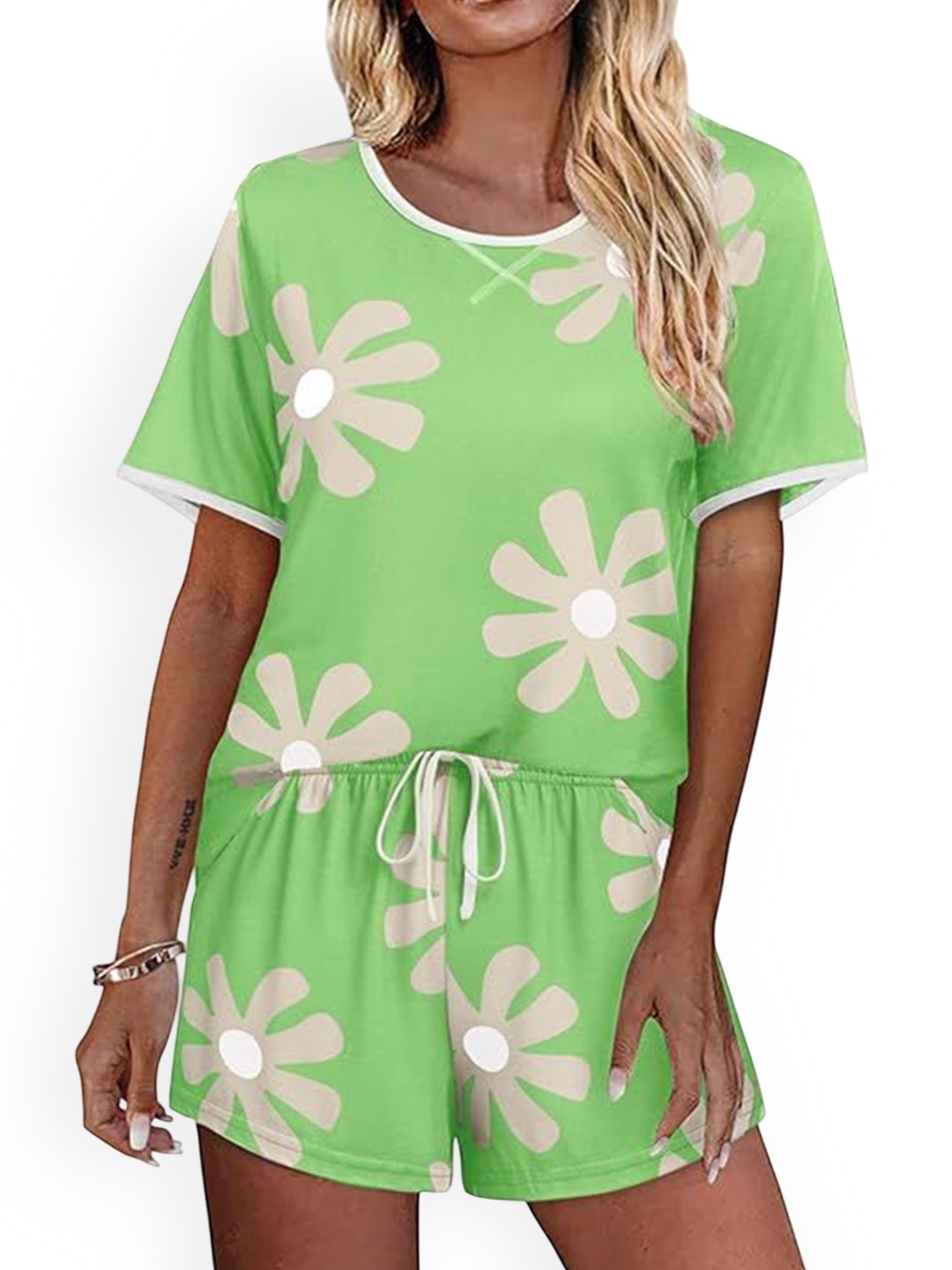 

Softwrap Women Printed Night suit, Green