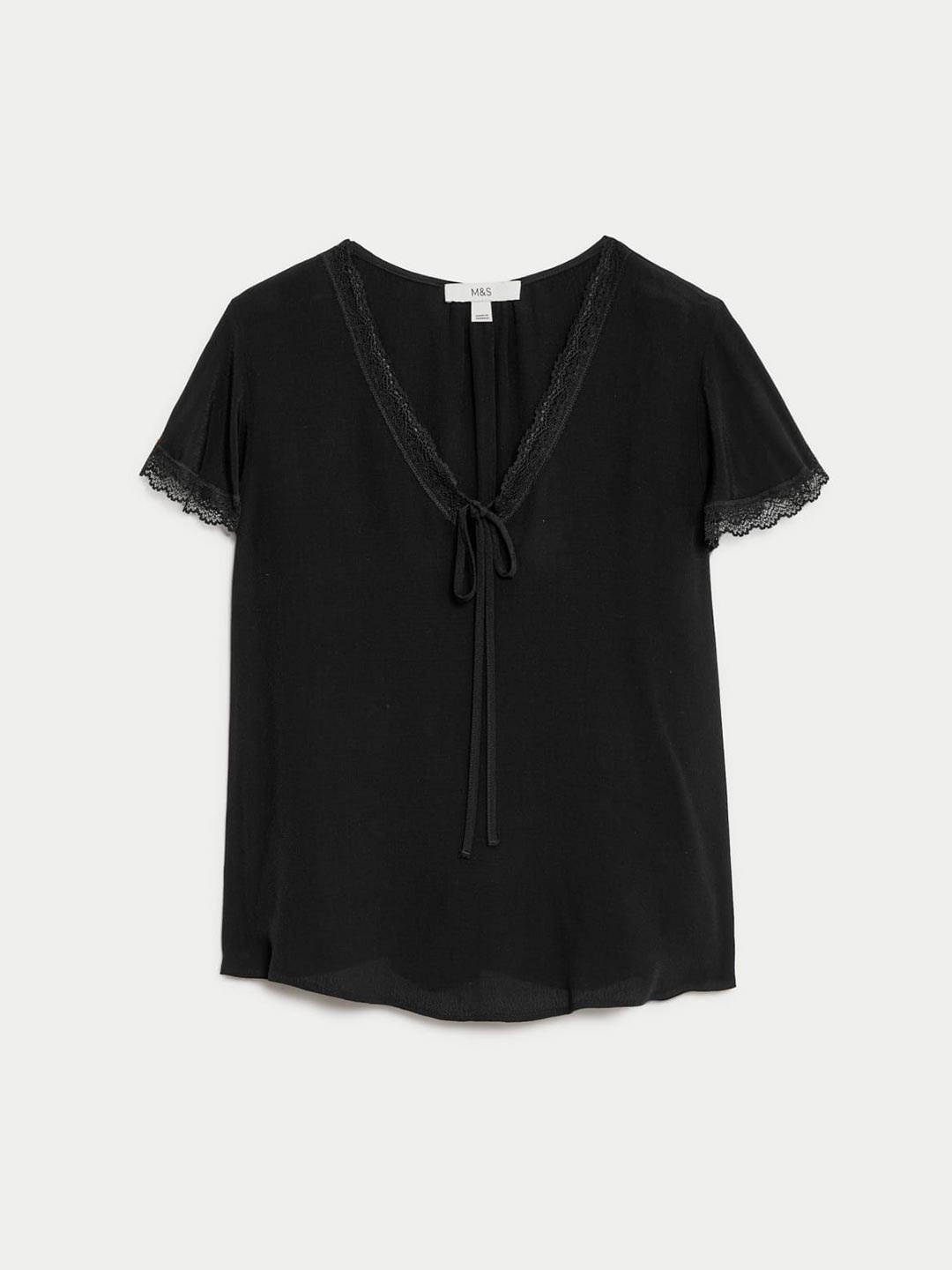 

Marks & Spencer Tie-Up Neck Top, Black