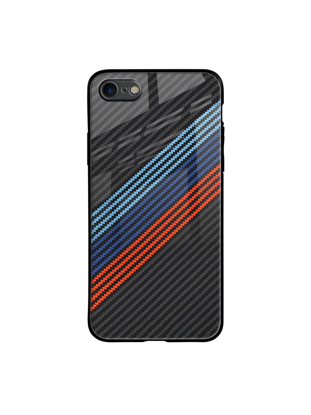 

QRIOH Carbon Inspired Printed iPhone 7 Back Case, Black