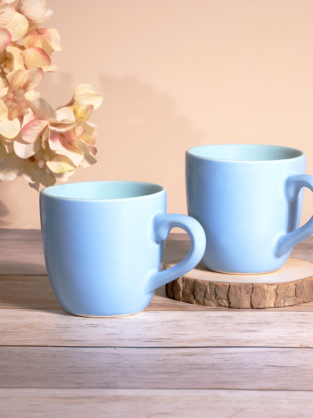 

Storepedia Blue Handcrafted Solid Ceramic Glossy Cups Set of Cups and Mugs