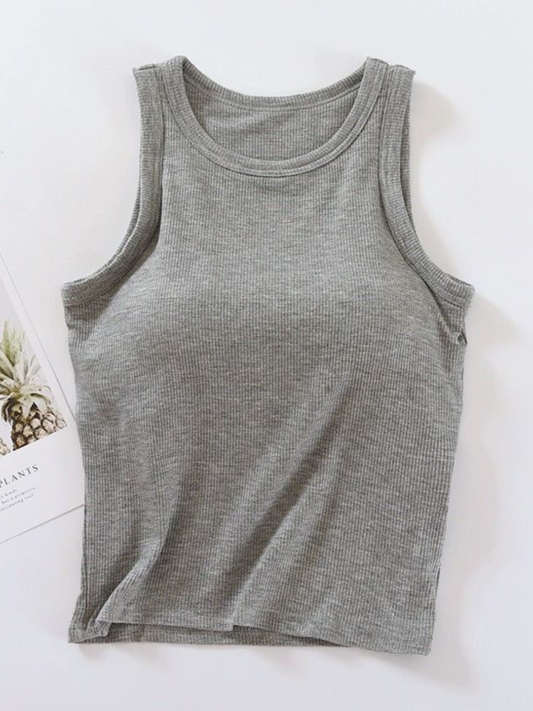 

Alamode By Akanksha Grey Rosalie Tank Tops with Inbuilt Bra