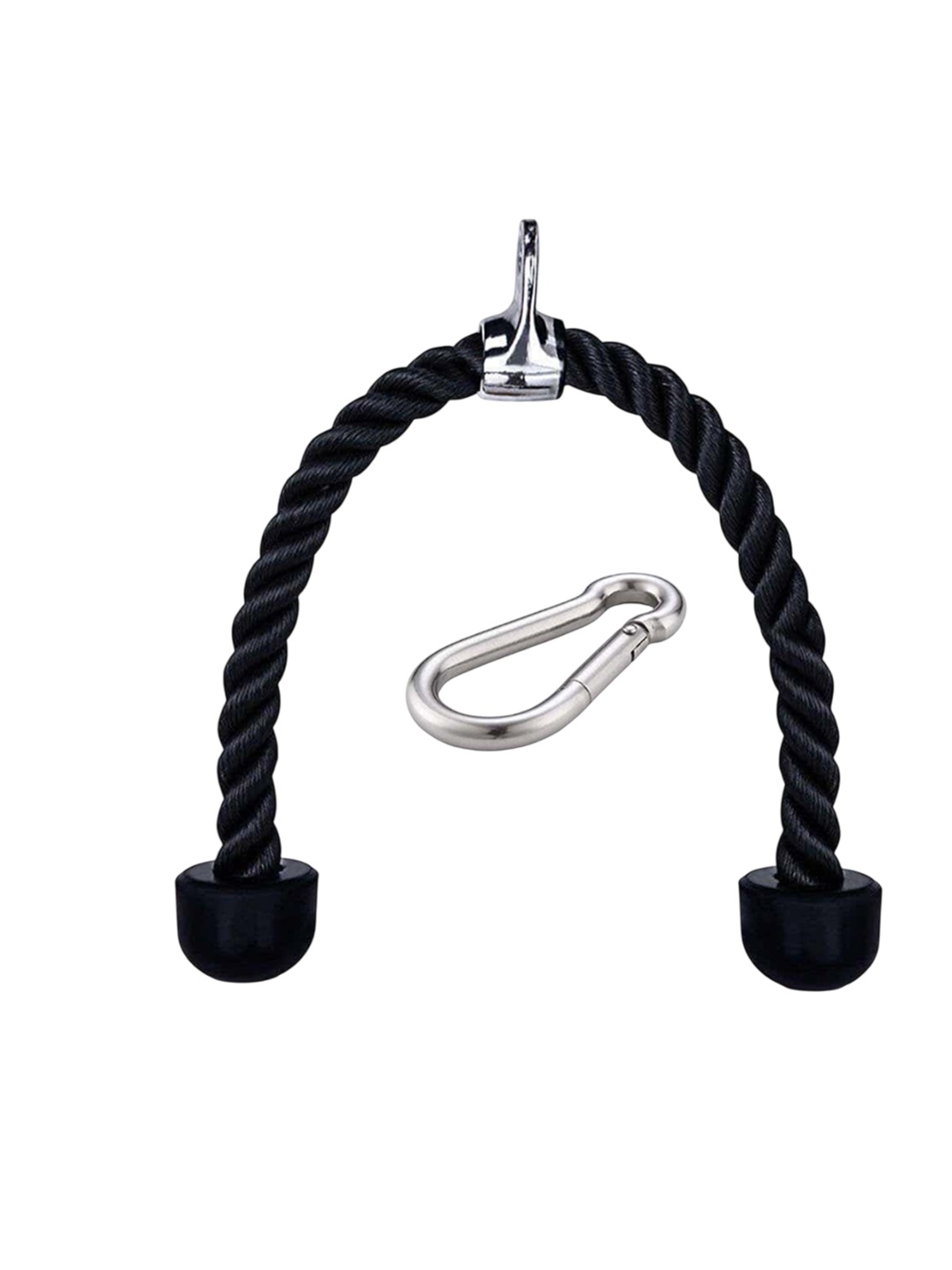 

HackerX Rope Handle With Safety Lock Workout Accessories, Black