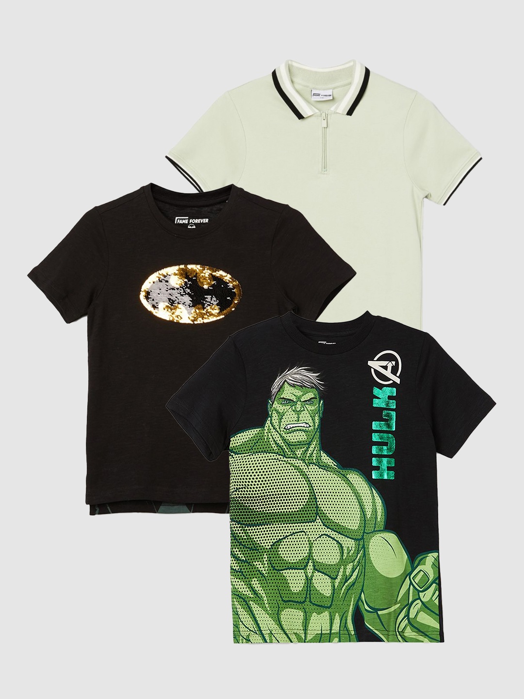 

Fame Forever by Lifestyle Boys Pack Of 3 T-shirts, Black