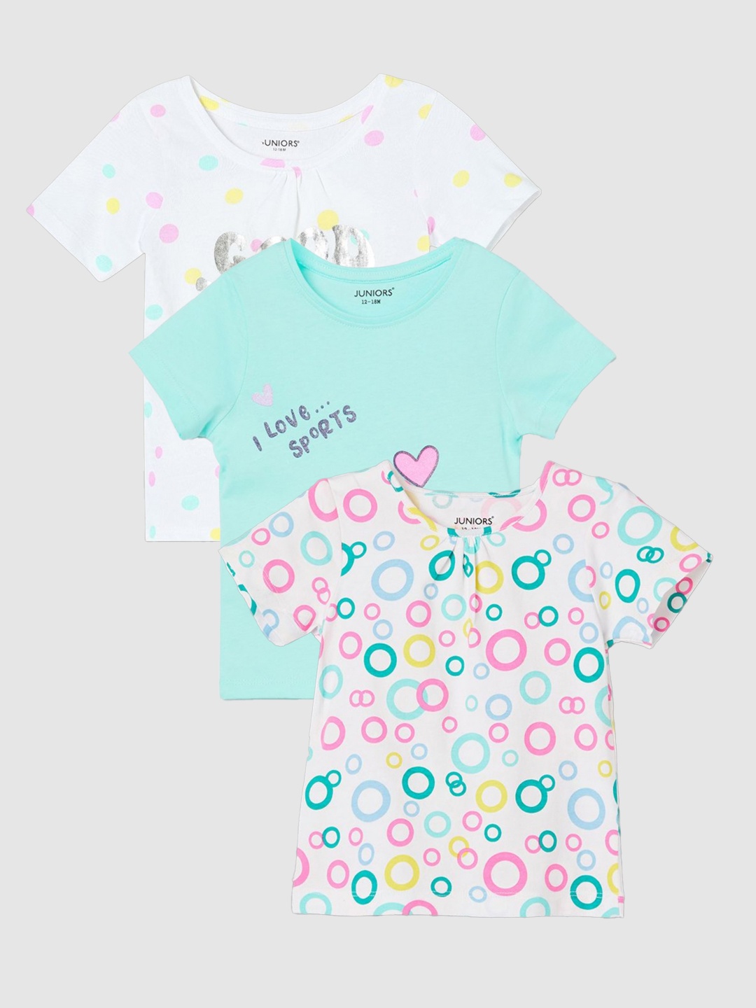 

Juniors by Lifestyle Girls Pack Of 3 T-shirt, Green