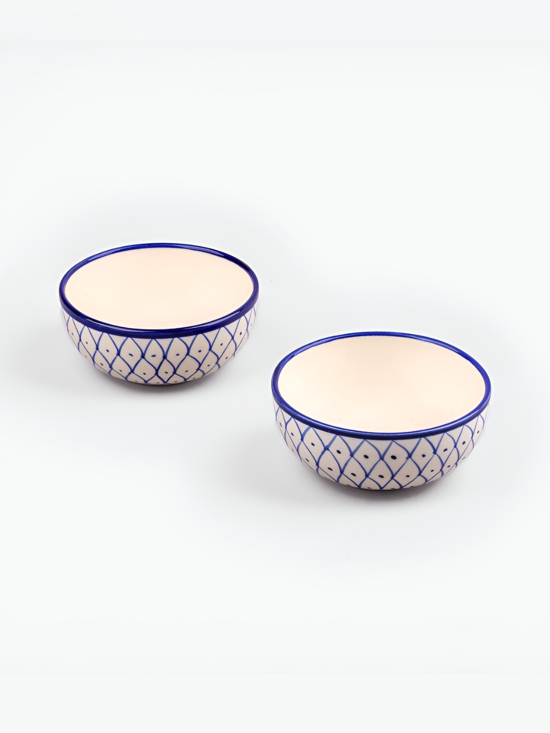 

Storepedia White 2 Pcs Printed Ceramic Dishwasher & Microwave Safe Serving Bowl 200ml