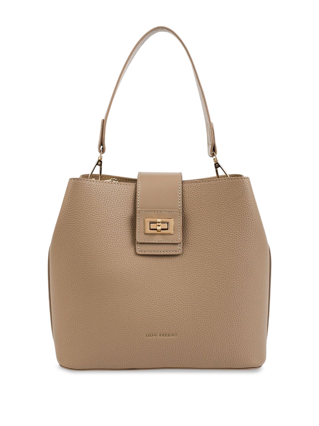 

Lino Perros Women Textured Structured Handheld Bag, Beige