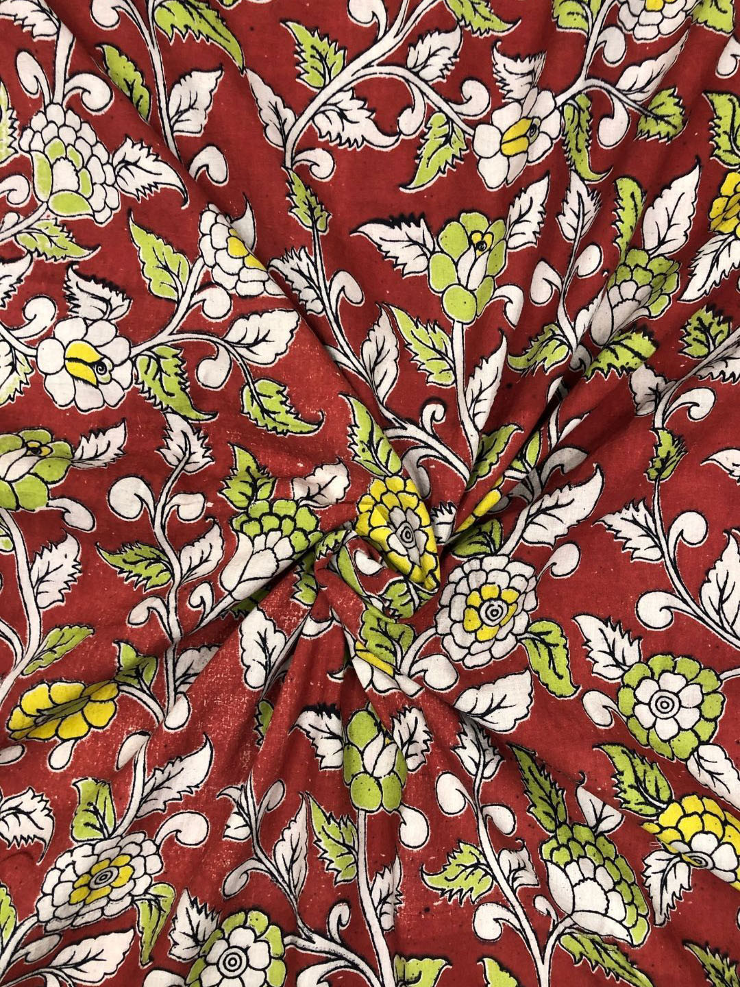 

PALASH Floral Printed Pure Cotton Unstitched Dress Material, Maroon