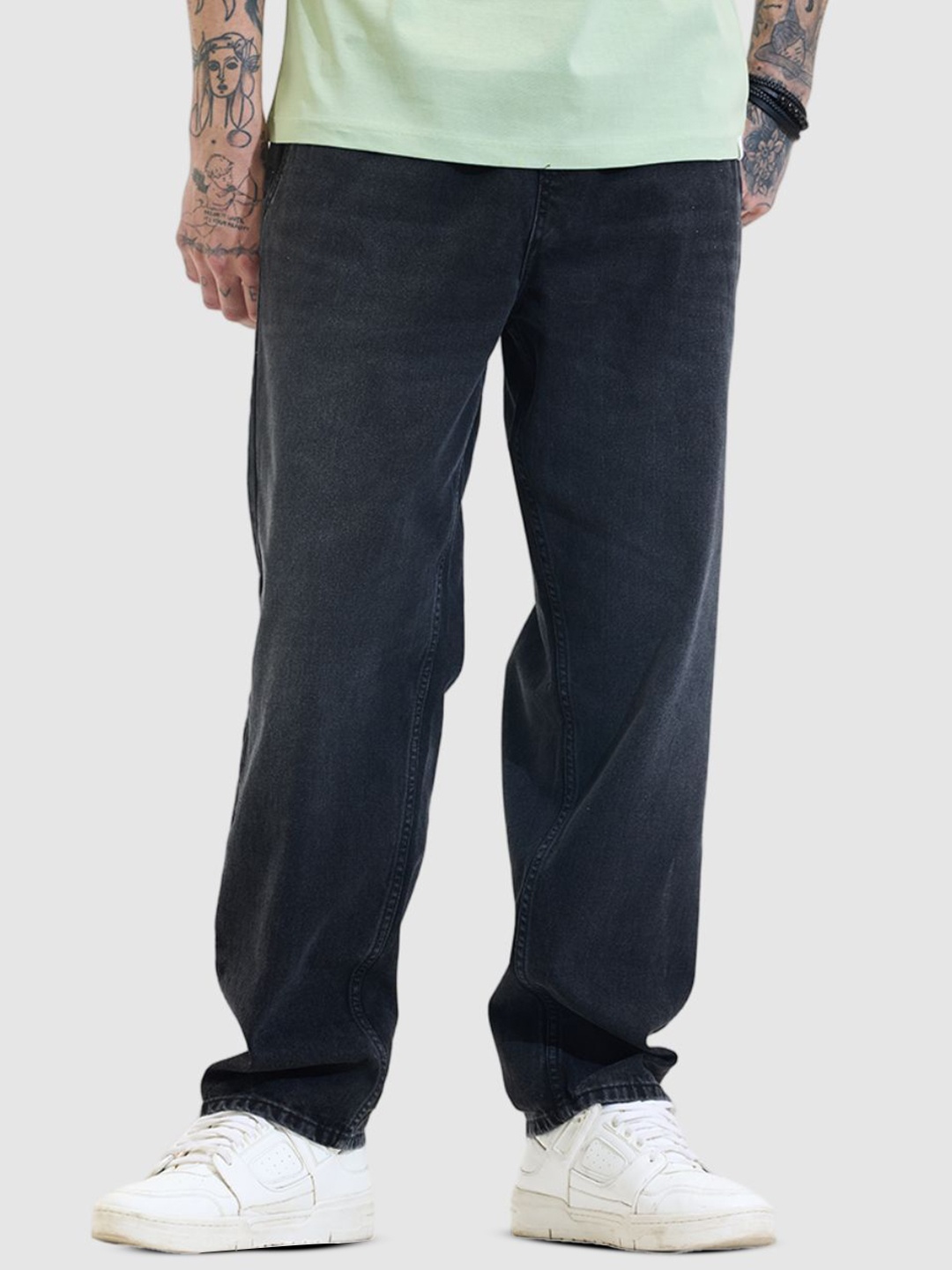 

Snitch Men Baggy Fit Jeans, Charcoal