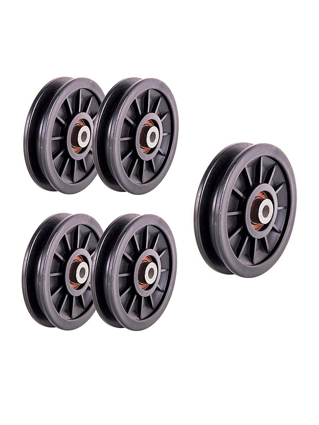 

HackerX Set Of 5 Exercise Machine Attachments Gym Pulley, Black