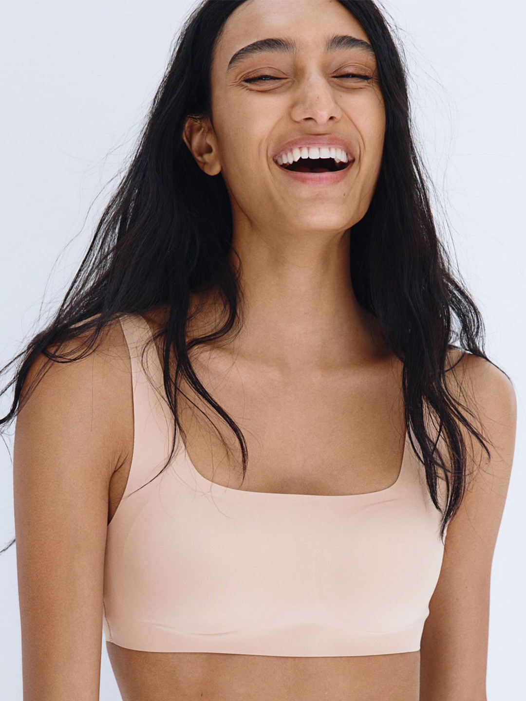 

H&M Padded Soft Microfiber Bra, Beige