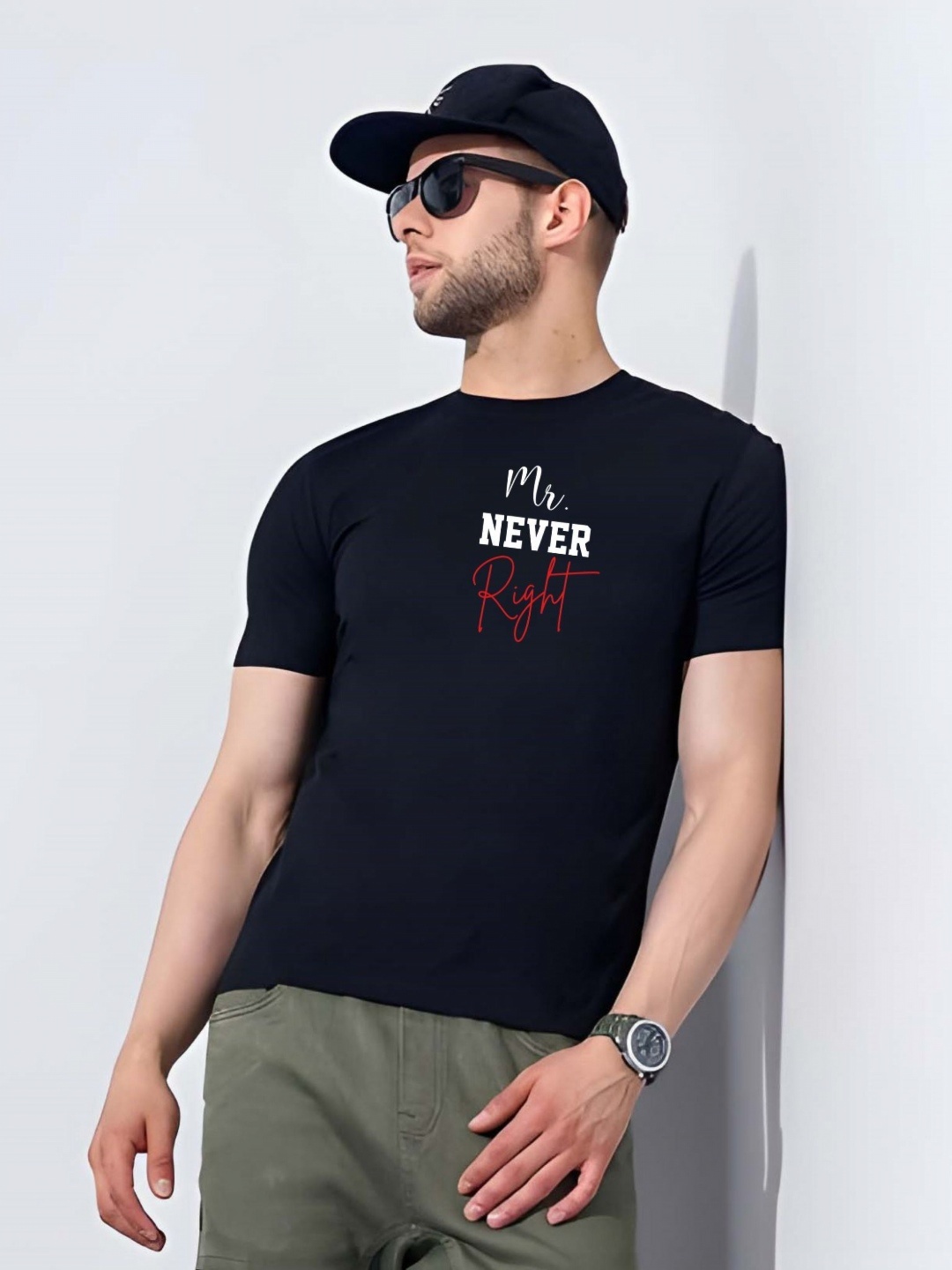 

Moda Rapido Men Graphic Printed Round Neck Cotton T-shirt, Black