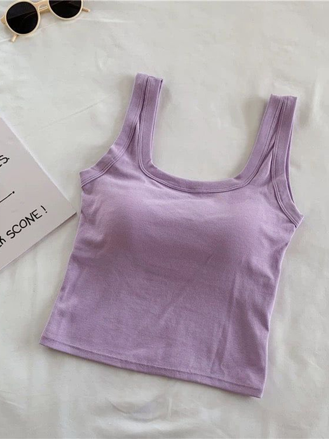 

Alamode By Akanksha Women Jared Tank Tops with Inbuilt Bra, Lavender