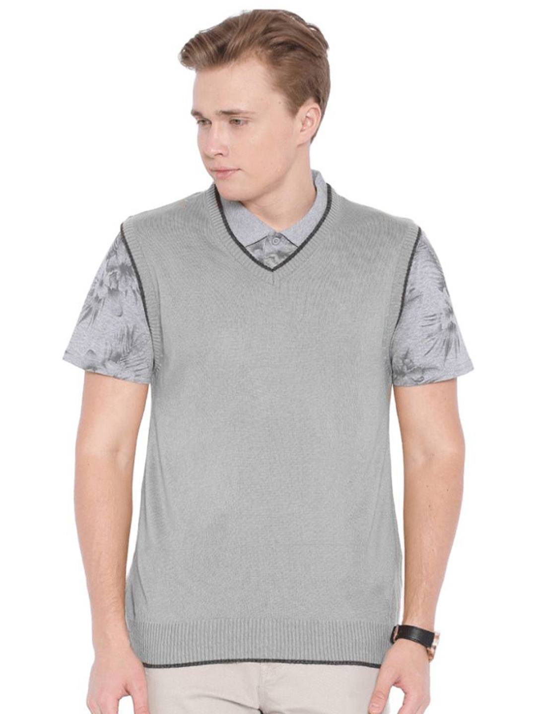 

BAESD Men Sweater Vest, Grey