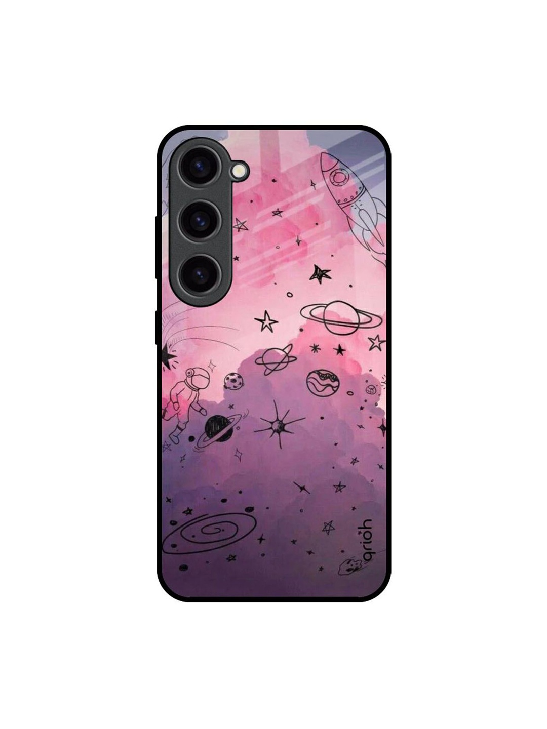 

QRIOH Space Doodles Printed Samsung Galaxy S23 Back Case, Purple