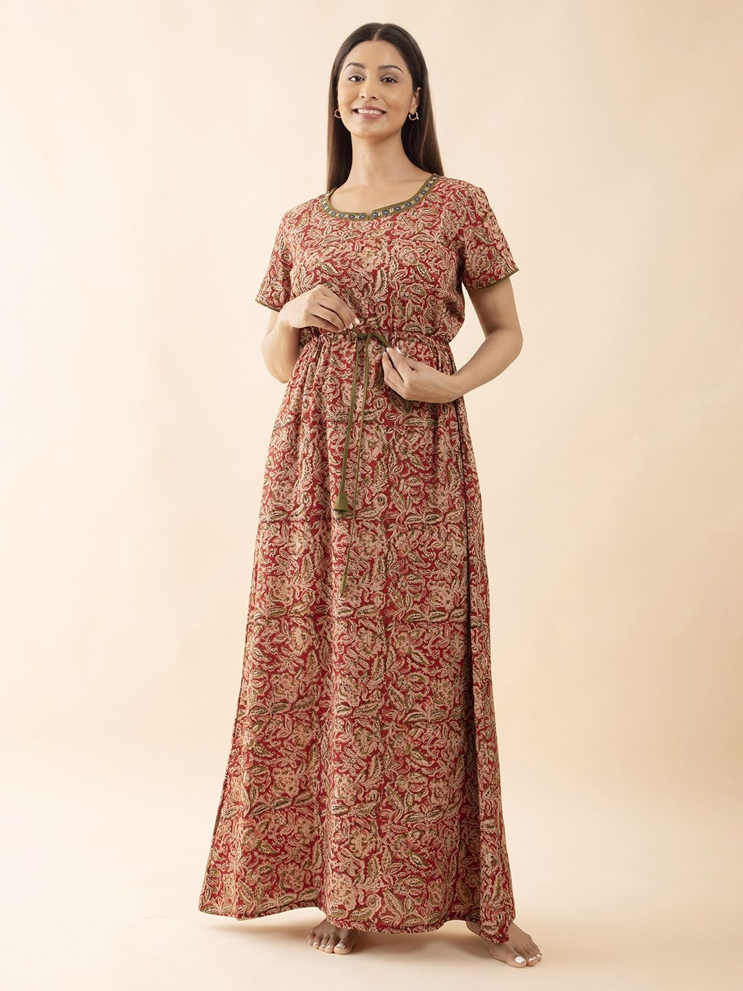 

Maybell Printed Maxi Nightdress, Red