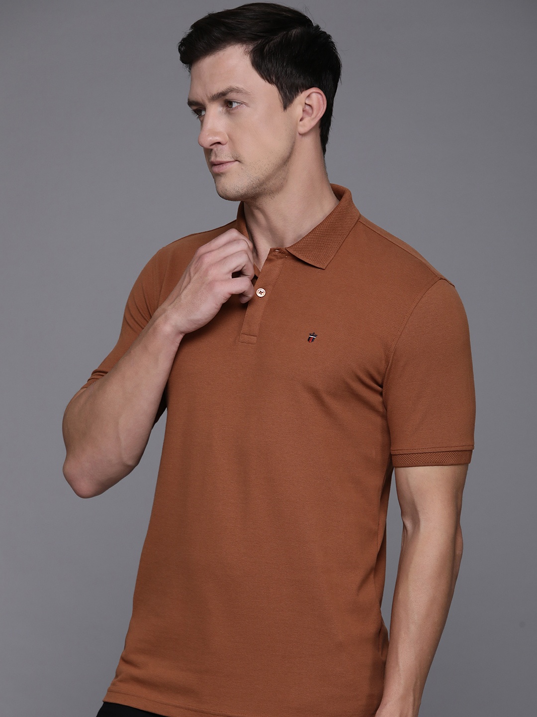 

Louis Philippe Sport Polo Collar Slim Fit T-shirt, Tan