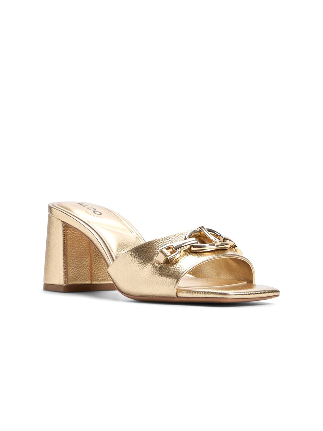 

ALDO Block Mules, Gold