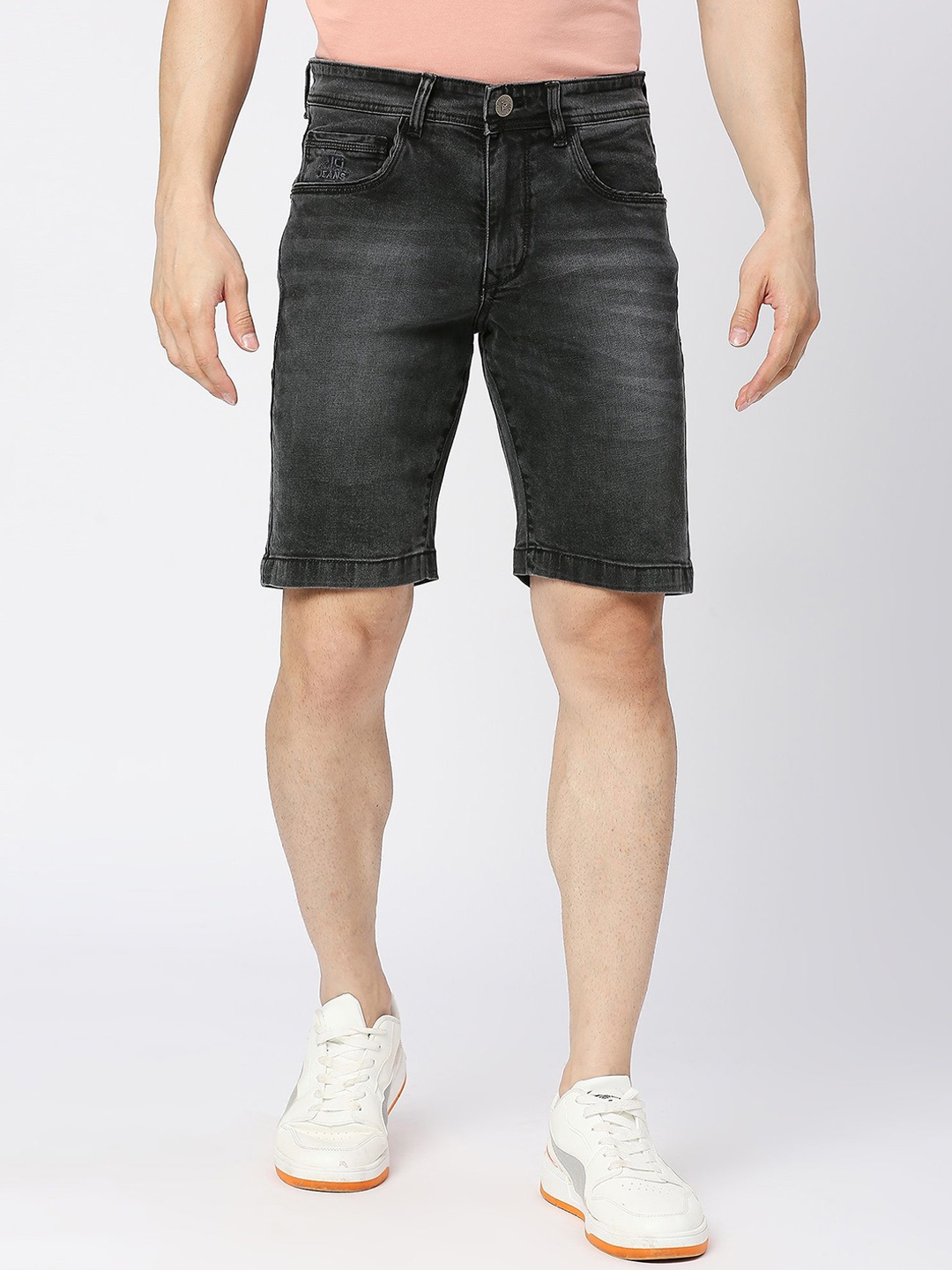 

TCI Men Slim Fit Denim Denim Shorts, Black