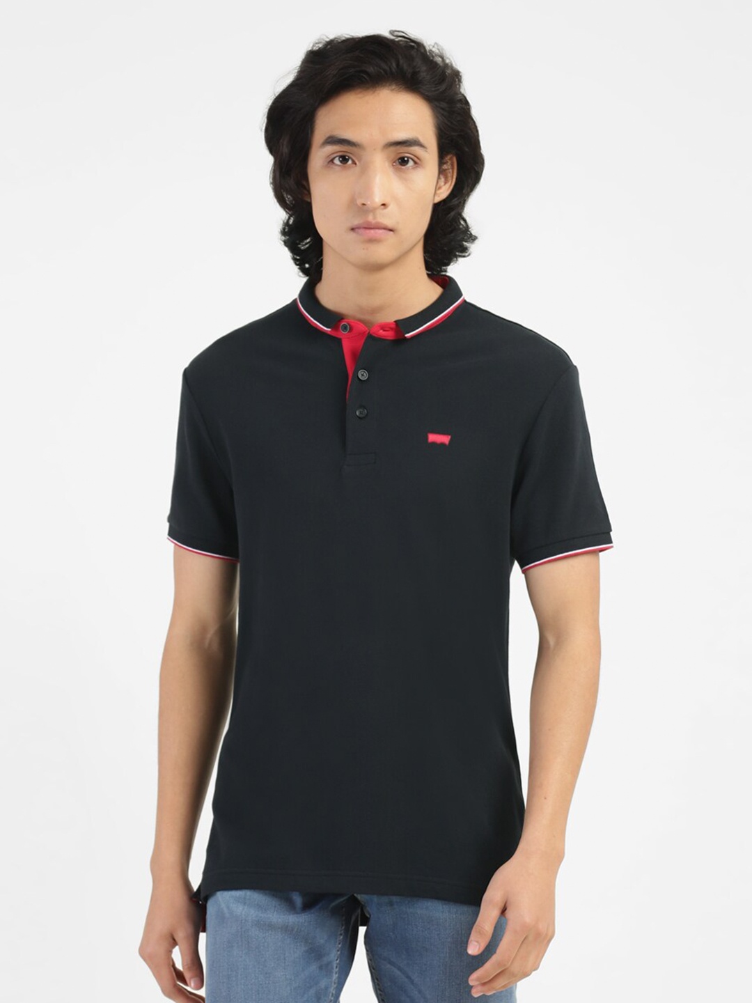 

Levis Henley Neck Pure Cotton T-shirt, Black