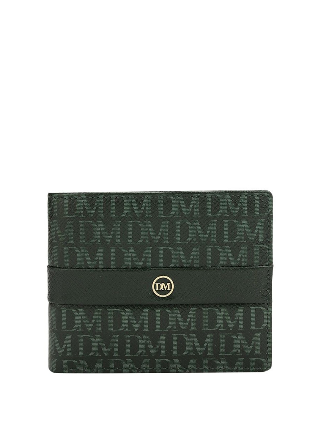 

Da Milano Men Typography Printed Leather Two Fold Wallet, Black