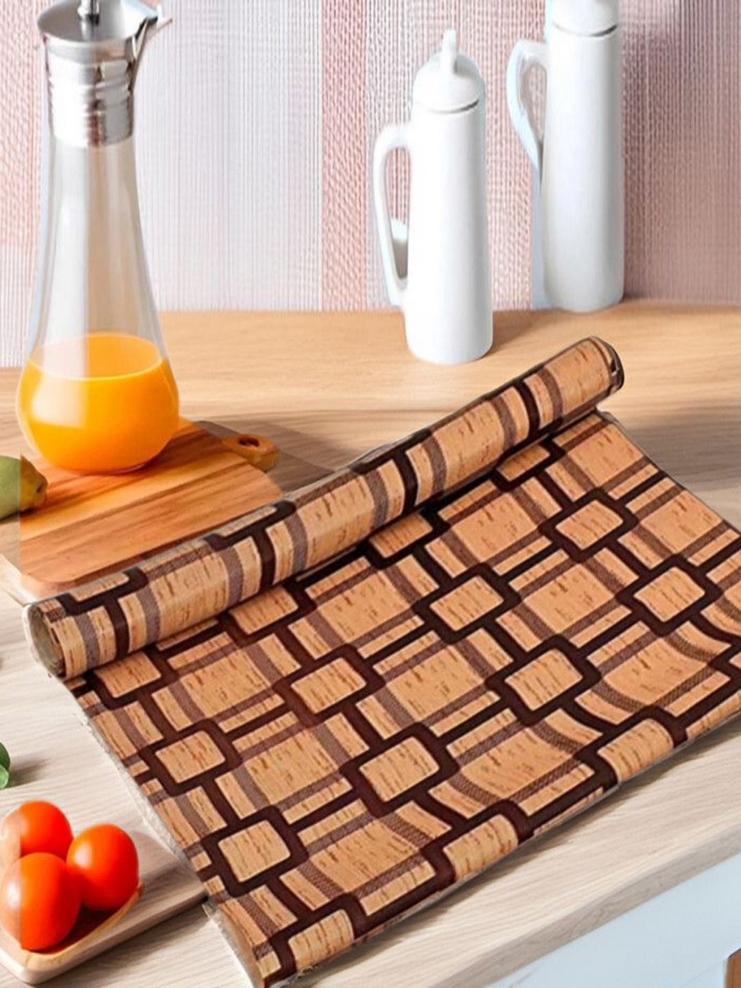 

REVEXO Beige & Brown Printed Water-Resistant Shelf Liner