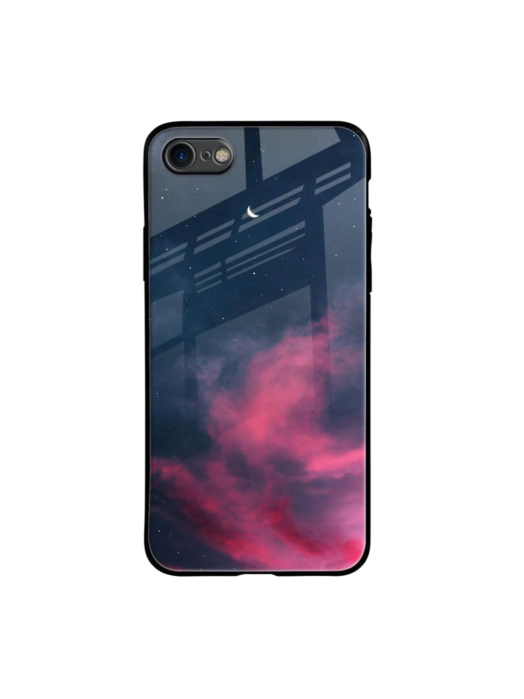 

QRIOH Moon Night Printed iPhone 7 Back Case, Pink