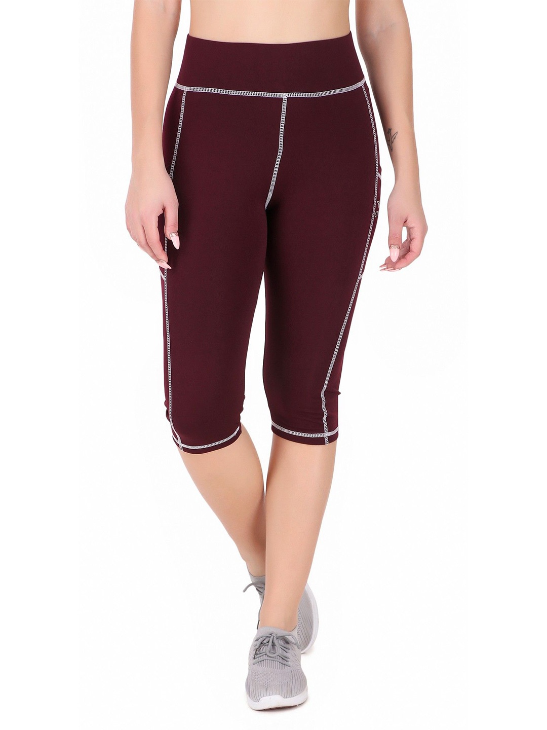 

STYLESO Women Slim Fit Capris, Maroon