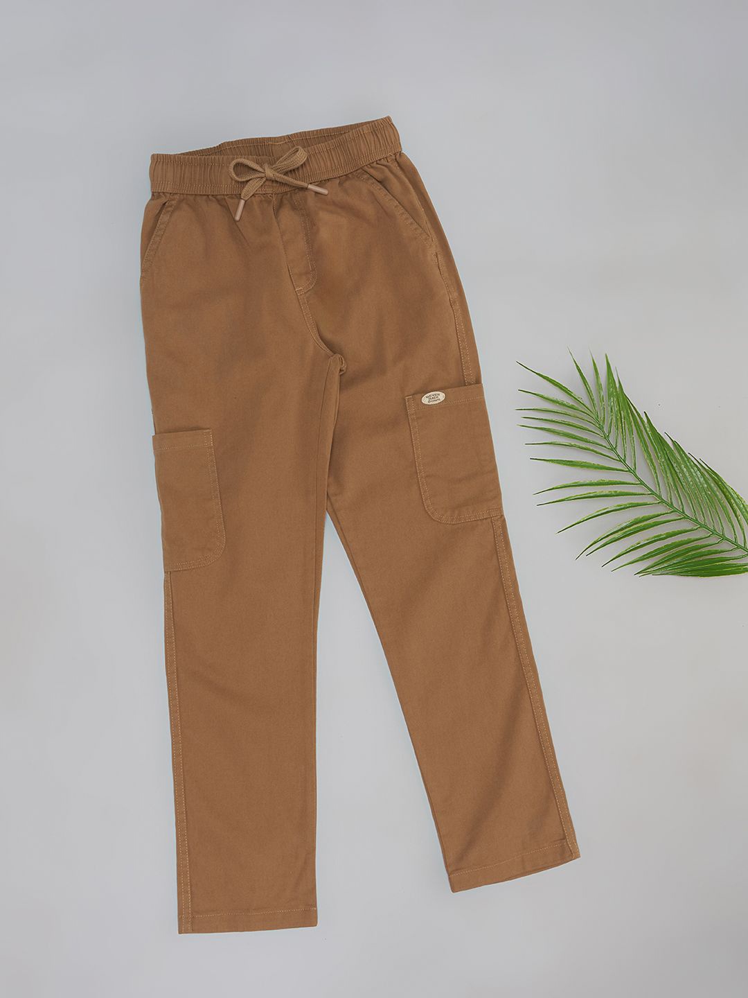 

Pantaloons Junior Boys Cotton Mid-Rise Straight Fit Trousers, Tan