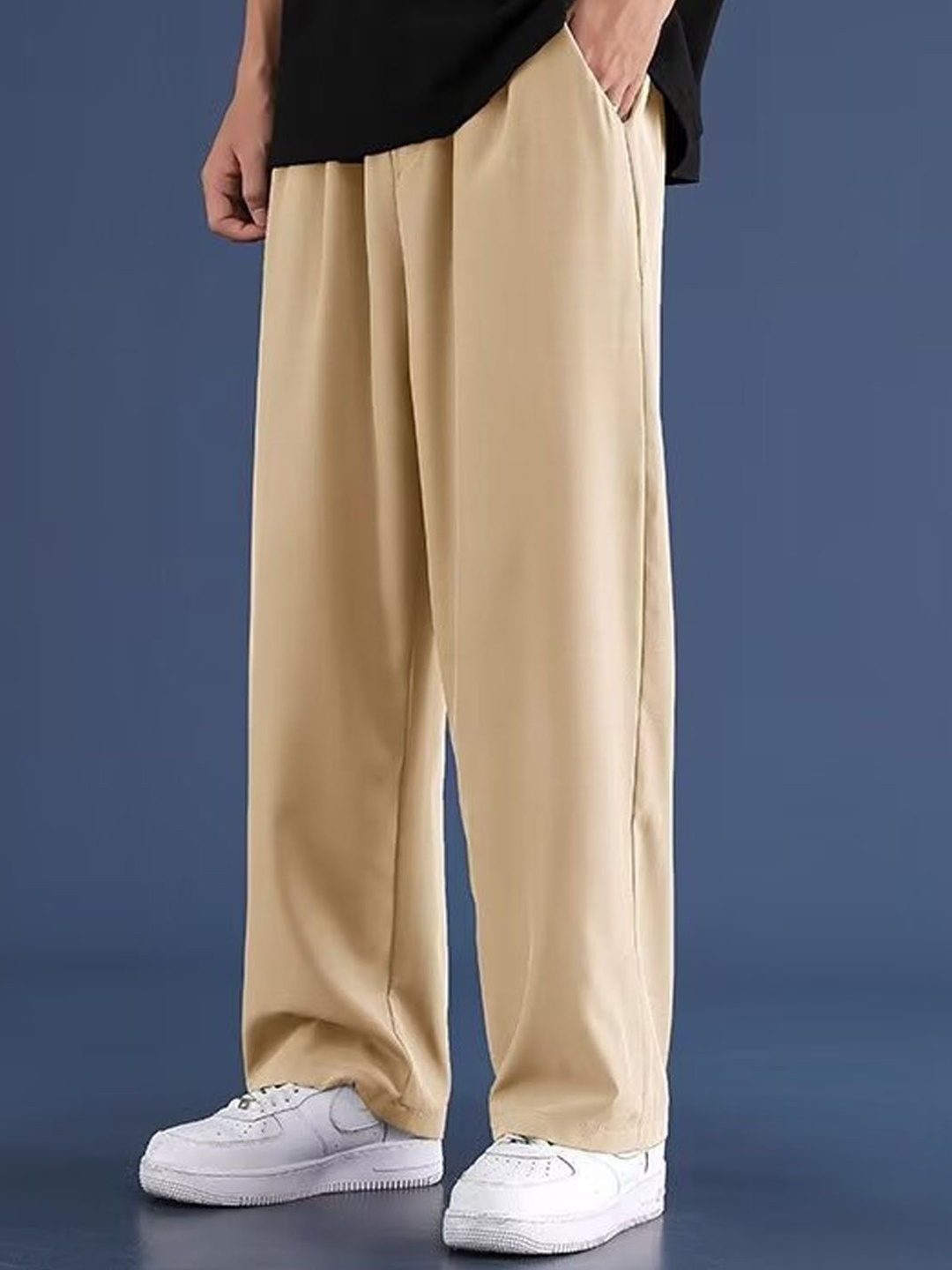 

StyleCast Men Regular Fit Mid-Rise Trousers, Beige