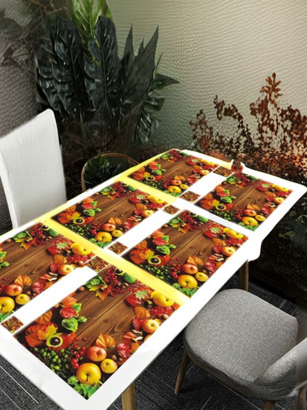 

REVEXO Brown & Yellow Printed Rectangular Shaped Coasters & Table Placemats