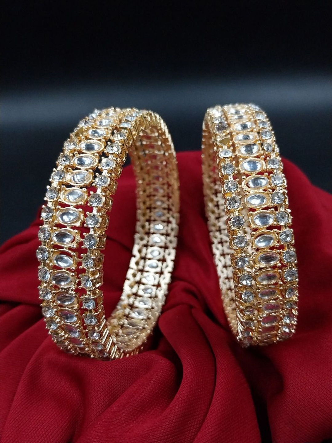 

Anouk Set Of 2 Gold-Plated Kundan-Studded Designer Wedding Bangles