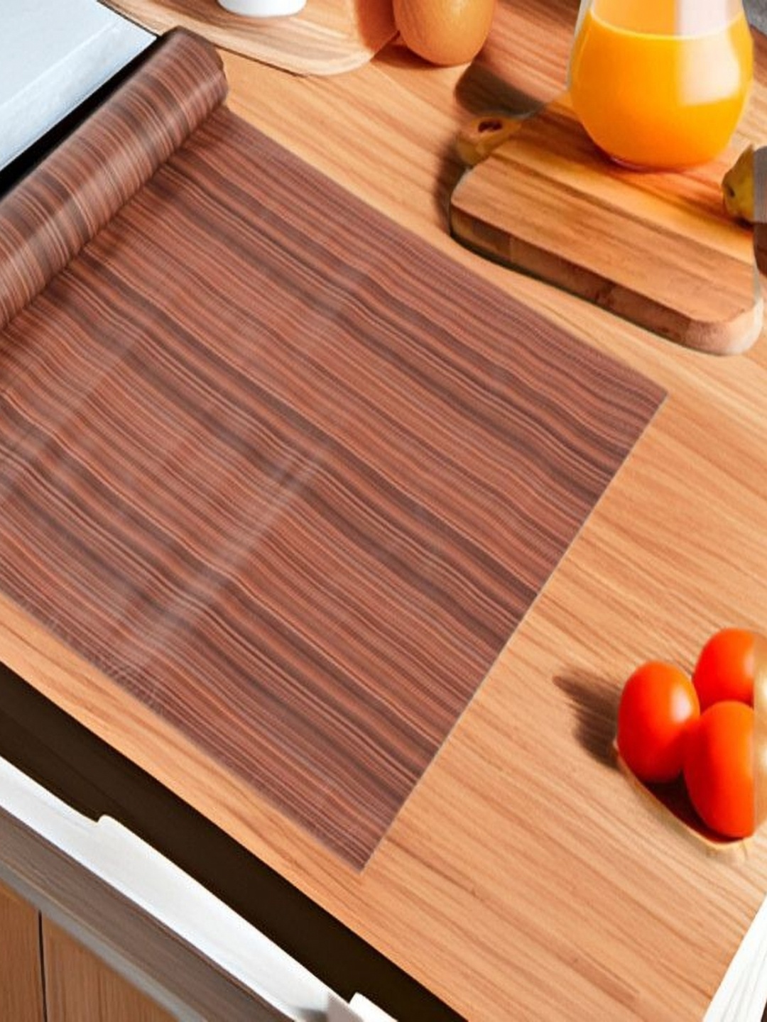

REVEXO Brown Printed Water-Resistant Shelf Liner