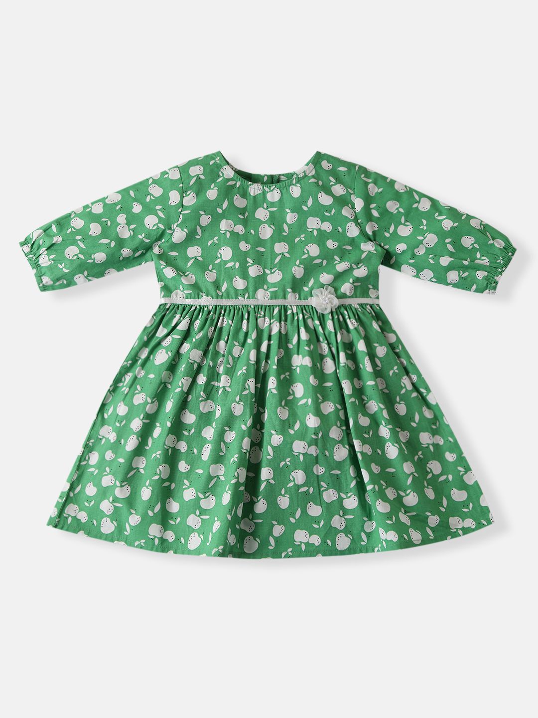 

Nauti Nati Girls Soft Cotton Fruit Print Frock, Green