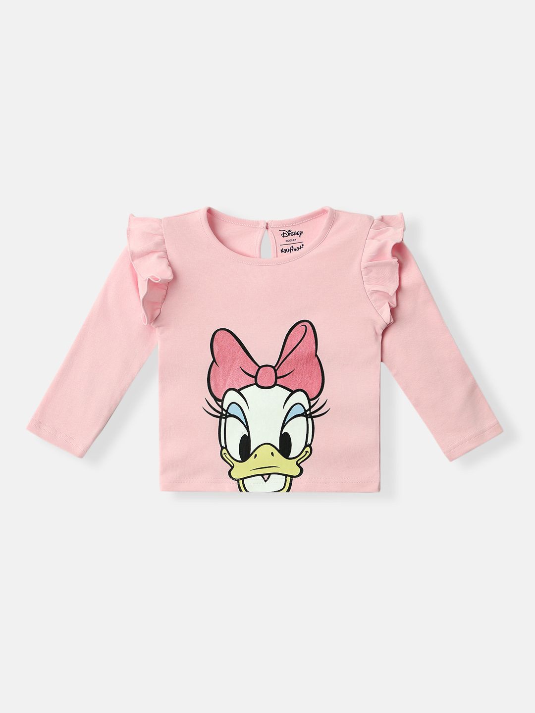 

Nauti Nati Girls Daisy Duck Printed Bio Finish Cotton T-shirt, Pink