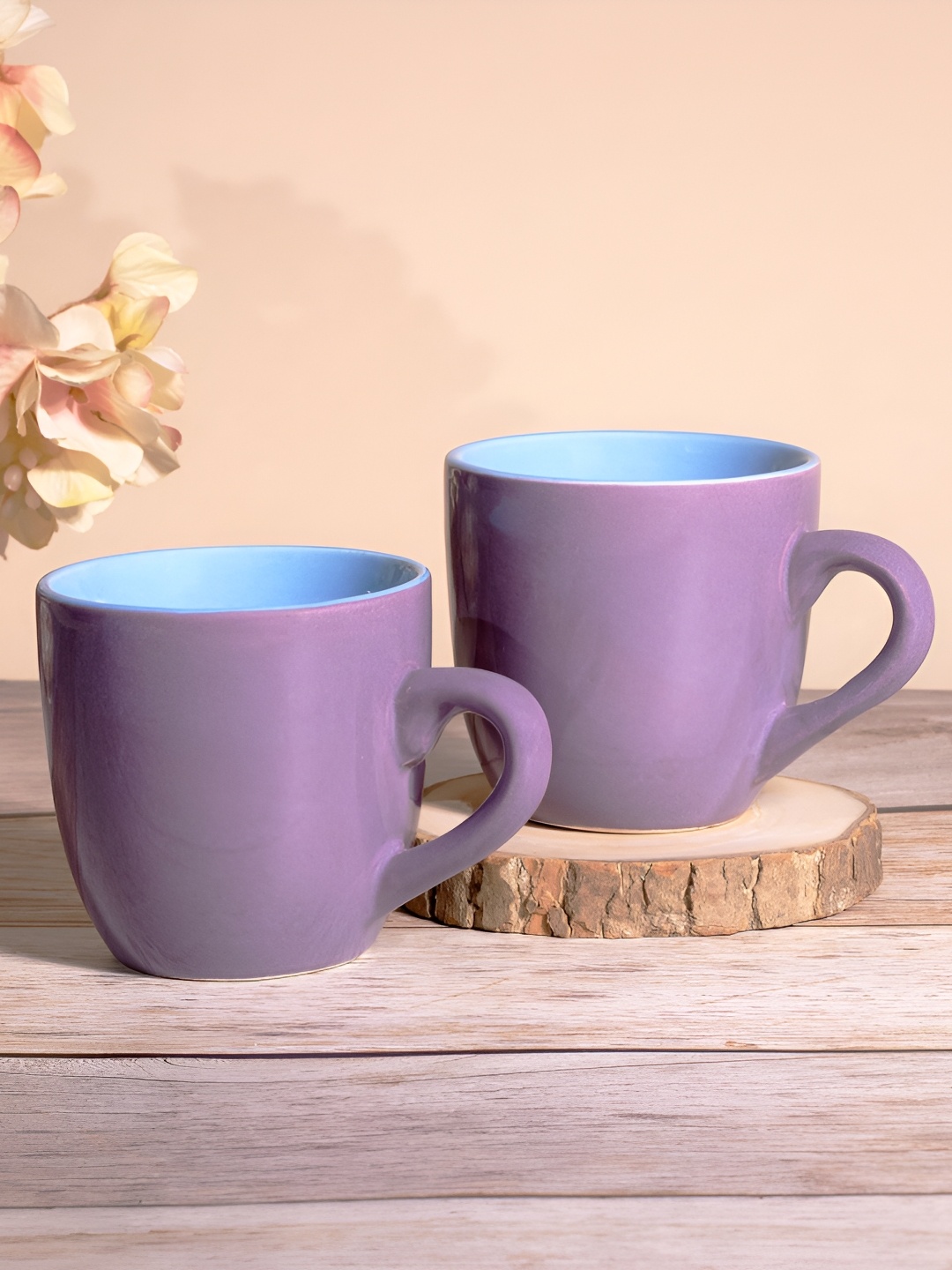 

Storepedia Purple & Blue 2 Pieces Glossy Ceramic Tea Cups 150ml Each