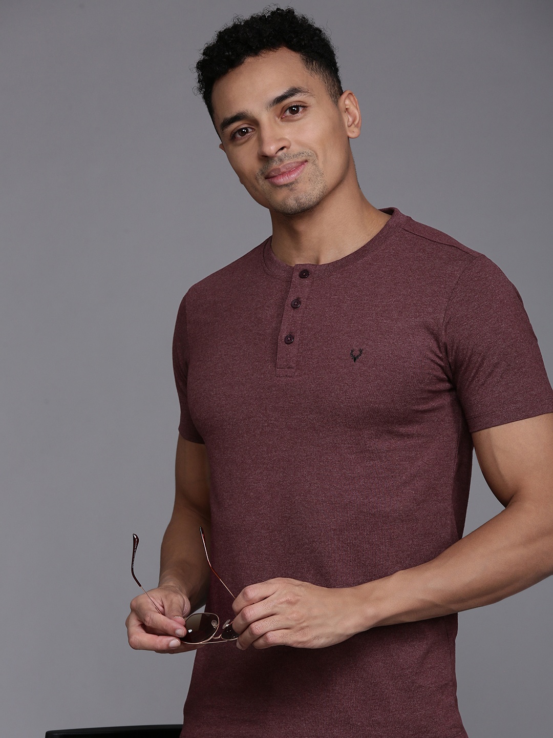 

Allen Solly Henley Neck Slim Fit T-shirt, Burgundy