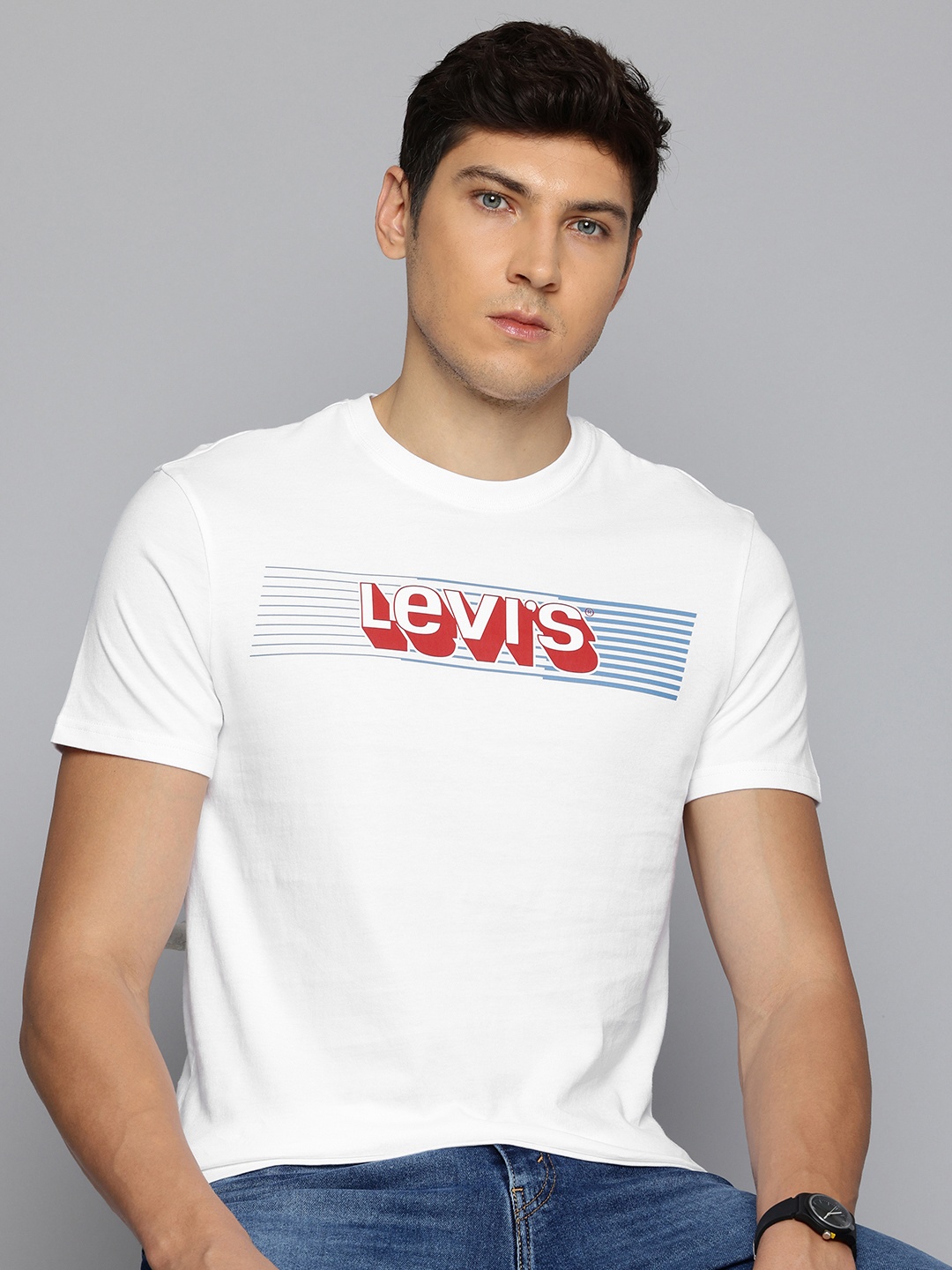 

Levis Brand Logo Printed Pure Cotton T-shirt, White
