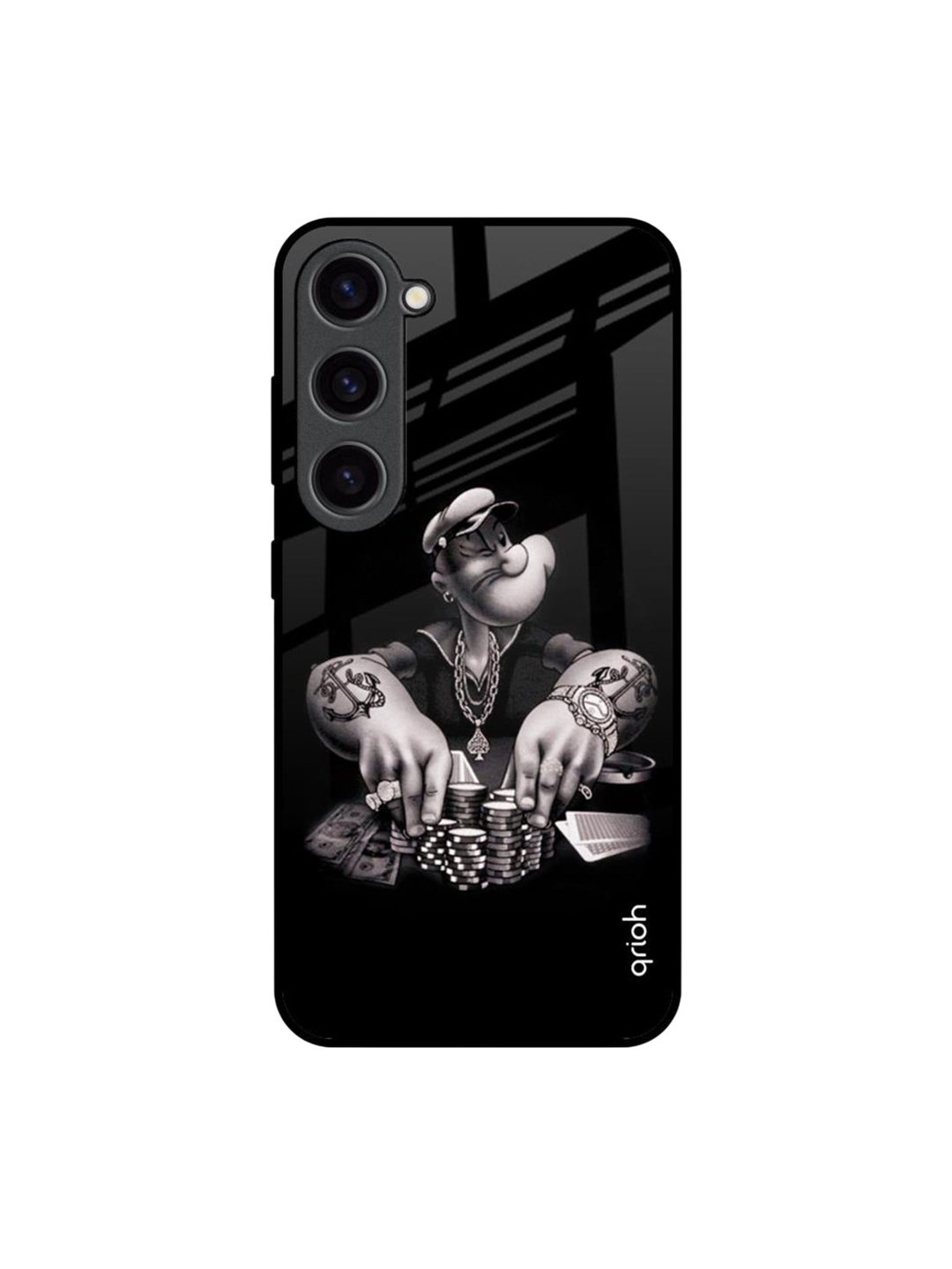 

QRIOH Gambling Problem Printed Samsung Galaxy S23 Back Case, Black