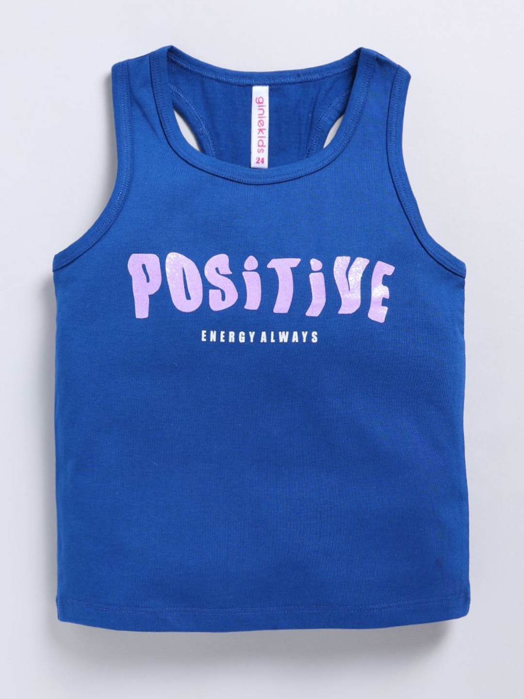 

Ginie Girls Typography Printed Round Neck Top, Blue