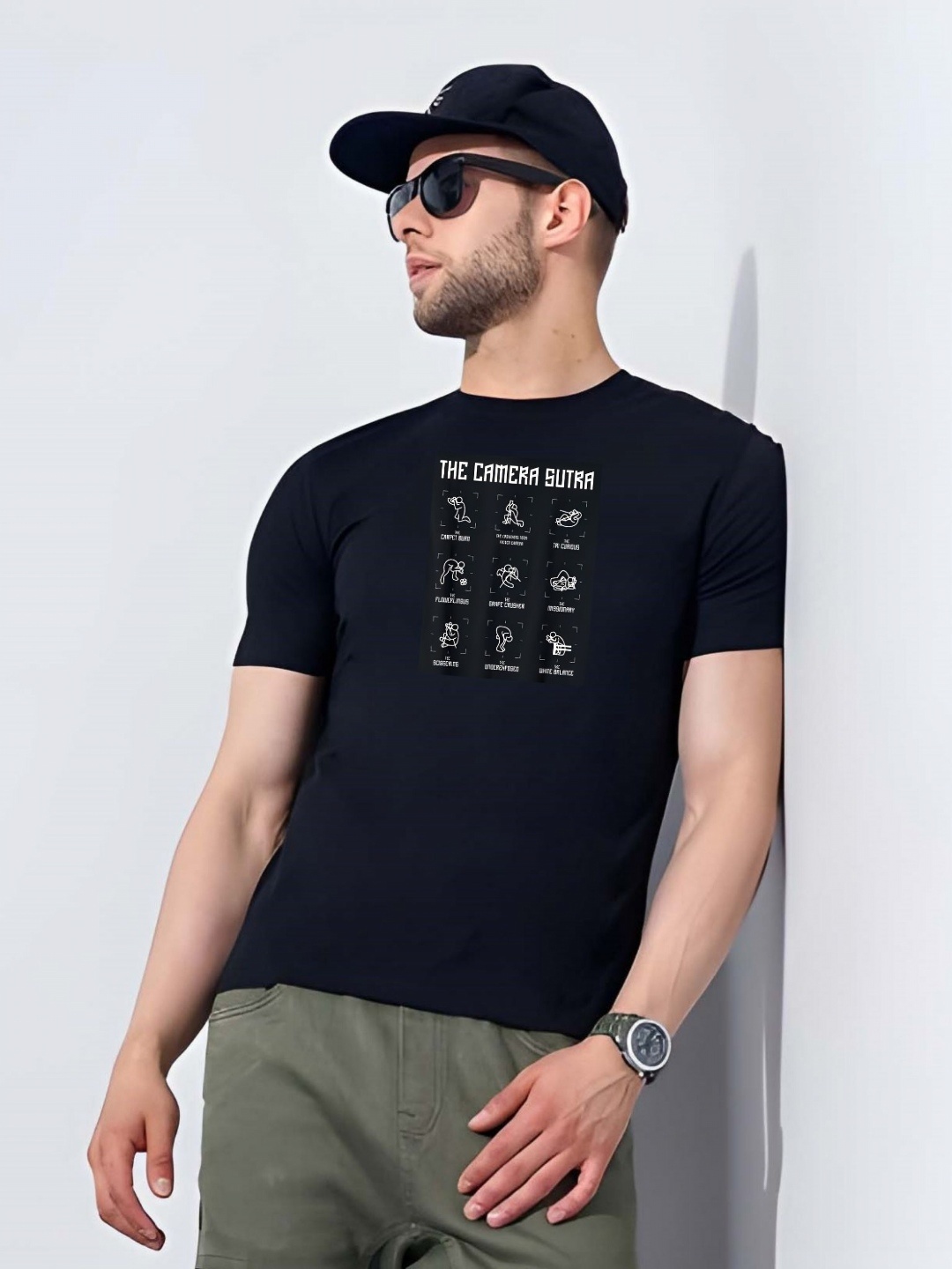 

Moda Rapido Men Graphic Printed Round Neck Cotton T-shirt, Black