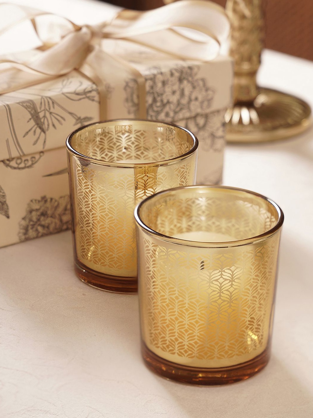 

Pure Home and Living Gold-Toned Set of 2 Candle Holder