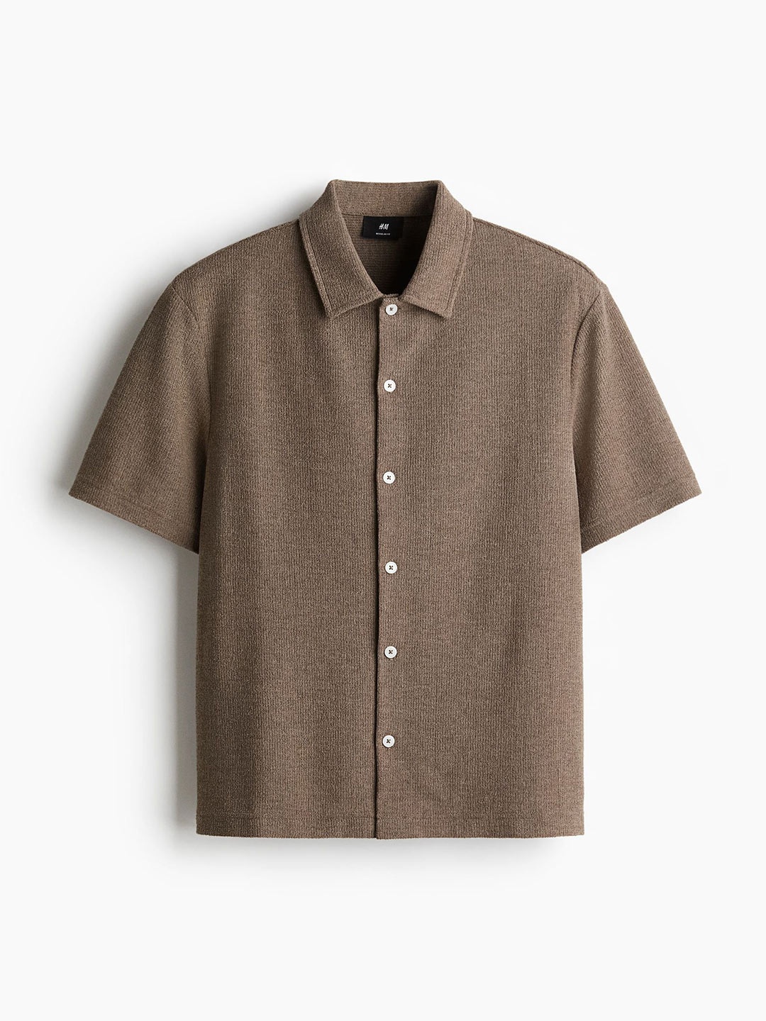 

H&M Regular Fit Short-Sleeved Jersey Shirt, Brown