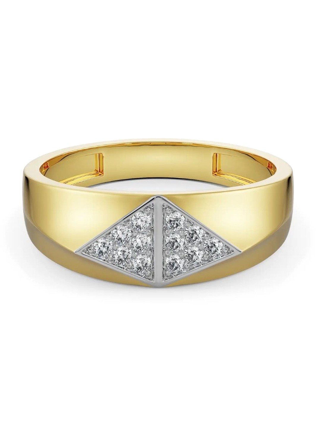 

Emori Men Artisanal Diamond Band Ring 14 Kt, Yellow