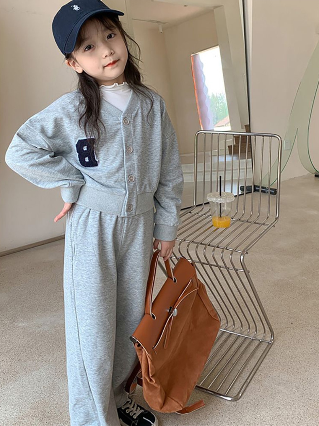 

StyleCast x Revolte Girls Pure Cotton T-shirt With Trousers, Grey
