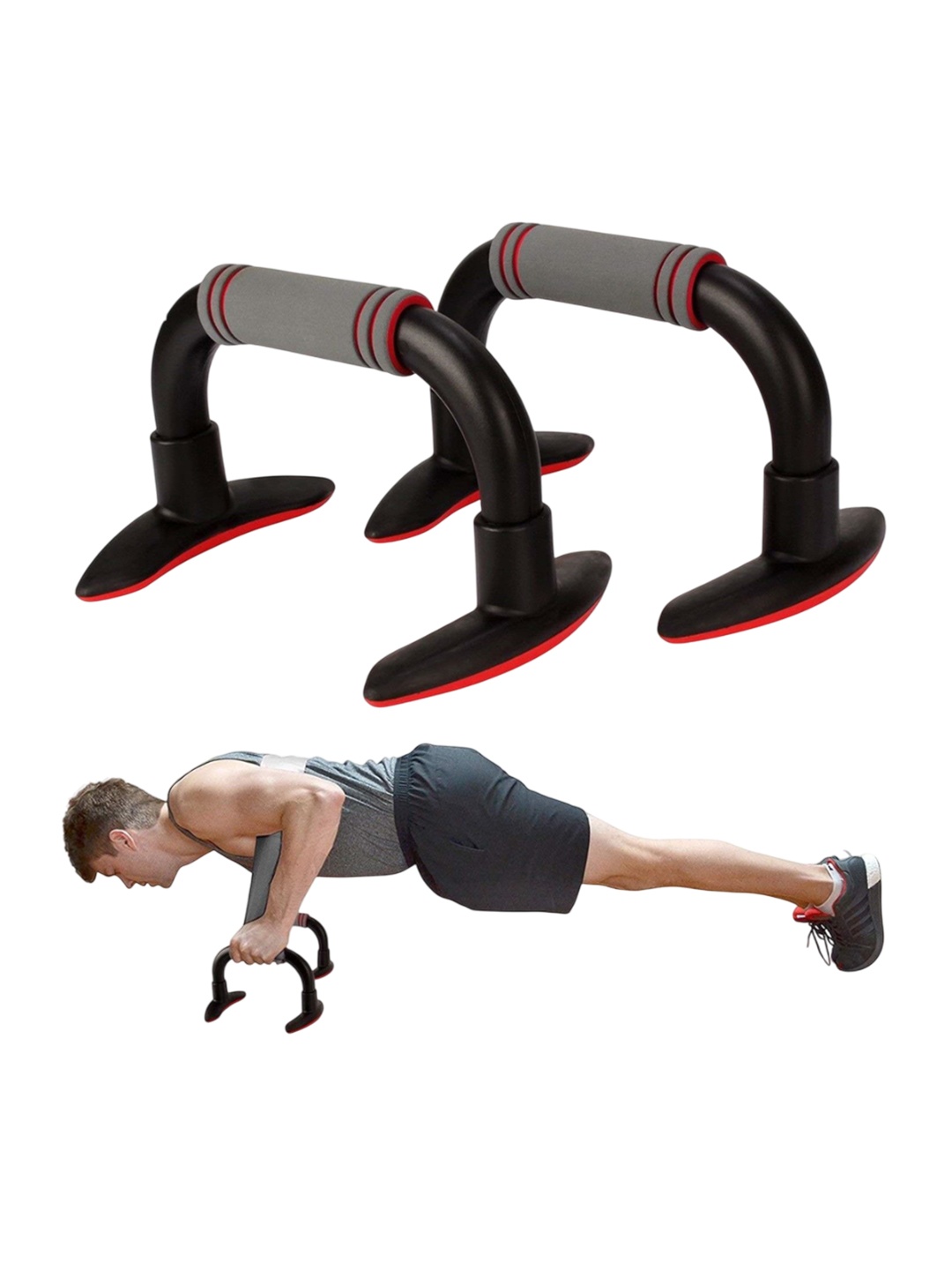 

HackerX Set Of 2 Push up bars, Black