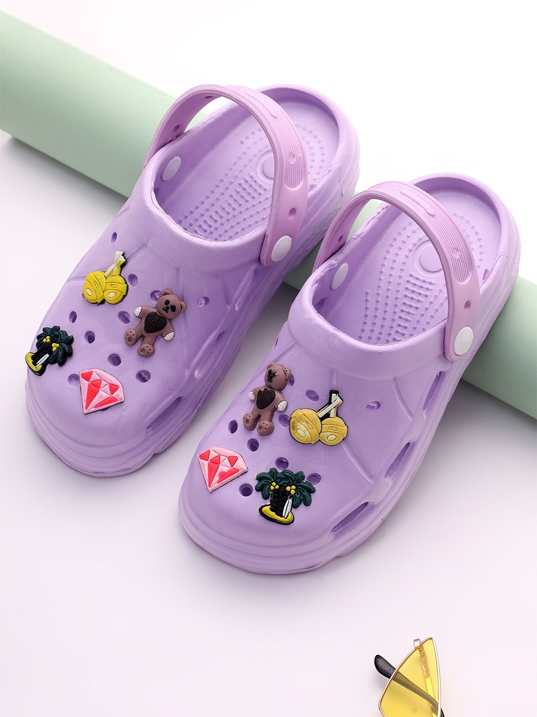 

KAPYANSH Women Self Design Clogs, Purple