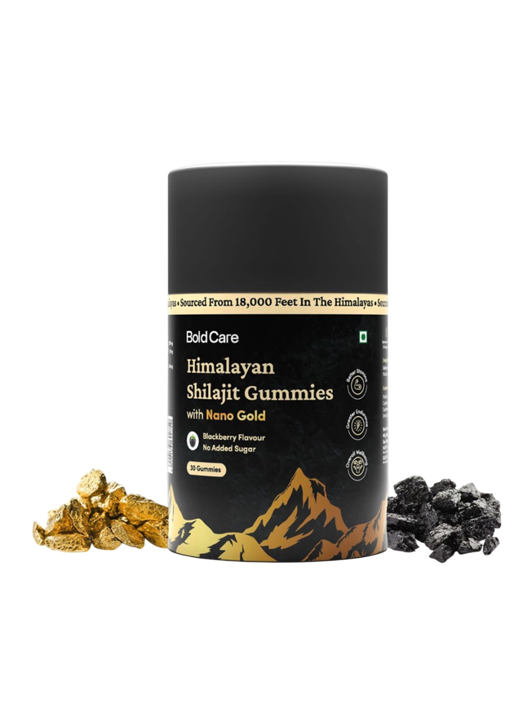 

Bold Care Himalayan Shilajit Gummies With Nano Gold - 30 Gummies, Black