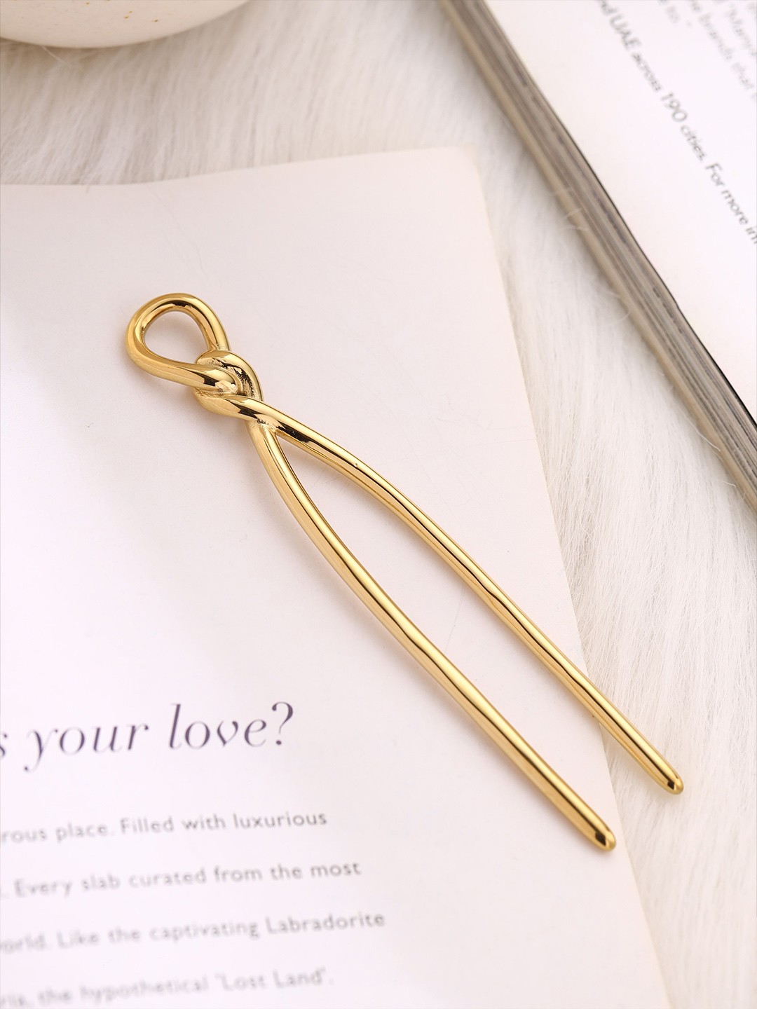 

Mitali Jain Twisted Interlace Hair Bun Stick, Gold